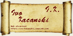 Ivo Kaćanski vizit kartica